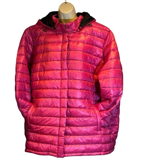 Belle by Kim Gravel ReversiBelle Pink Black Puffer Jacket 5X Plus Size - Picture 1 of 10
